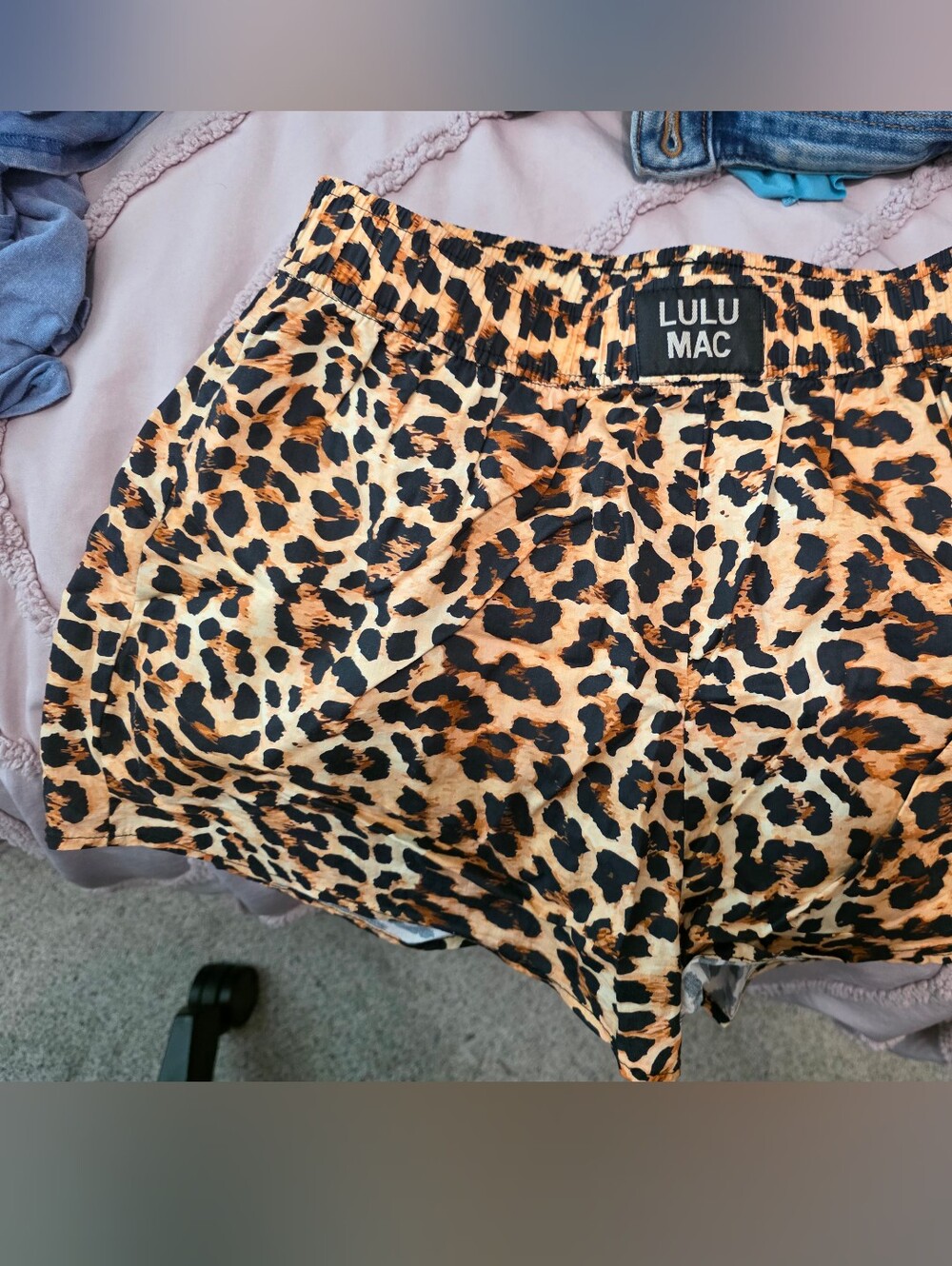 Lulu Mac Leopard Print Shorts - Black & Tan